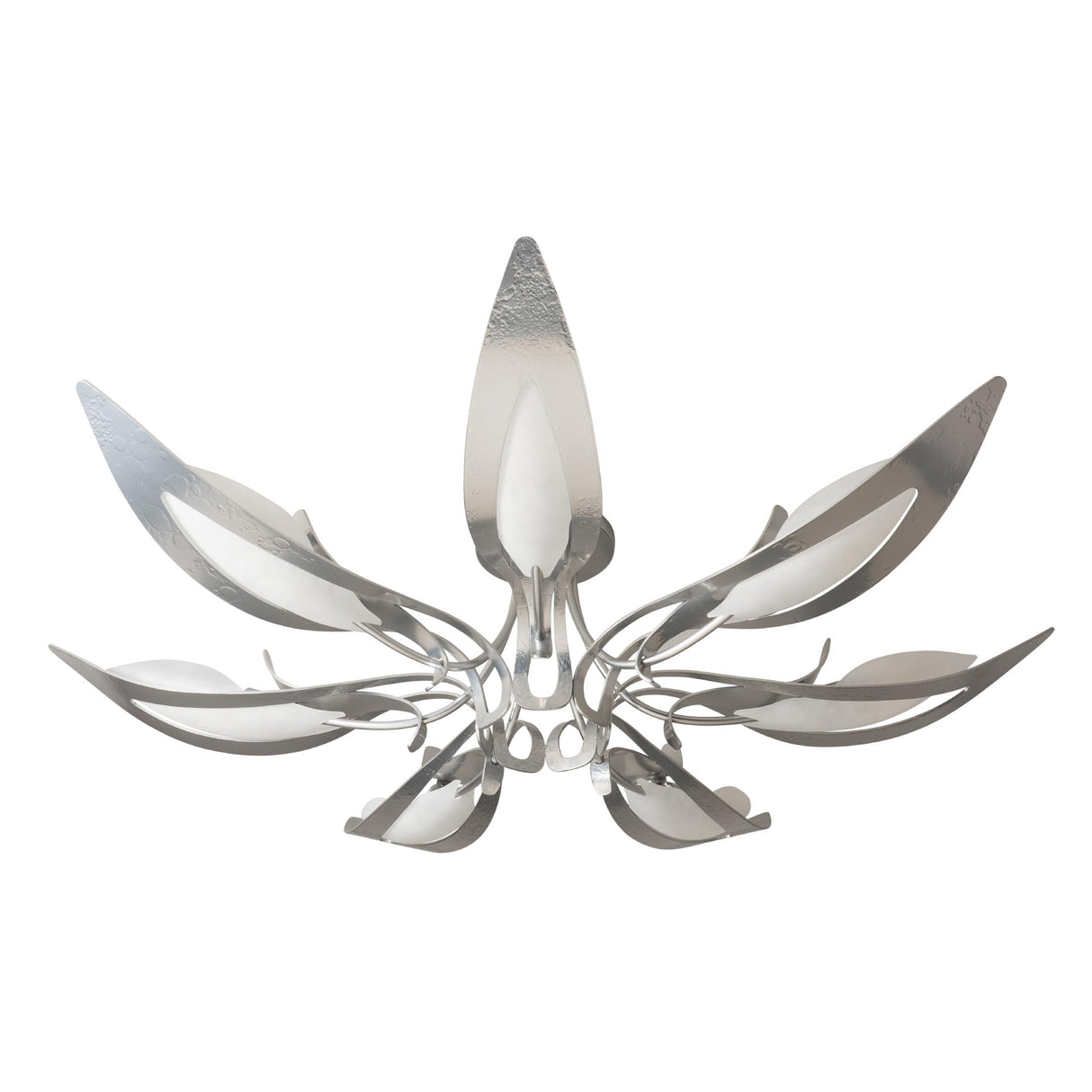 Hubbardton Forge 2025 Sterling White Art Glass (BB) Parasol 7-Light Semi-Flush