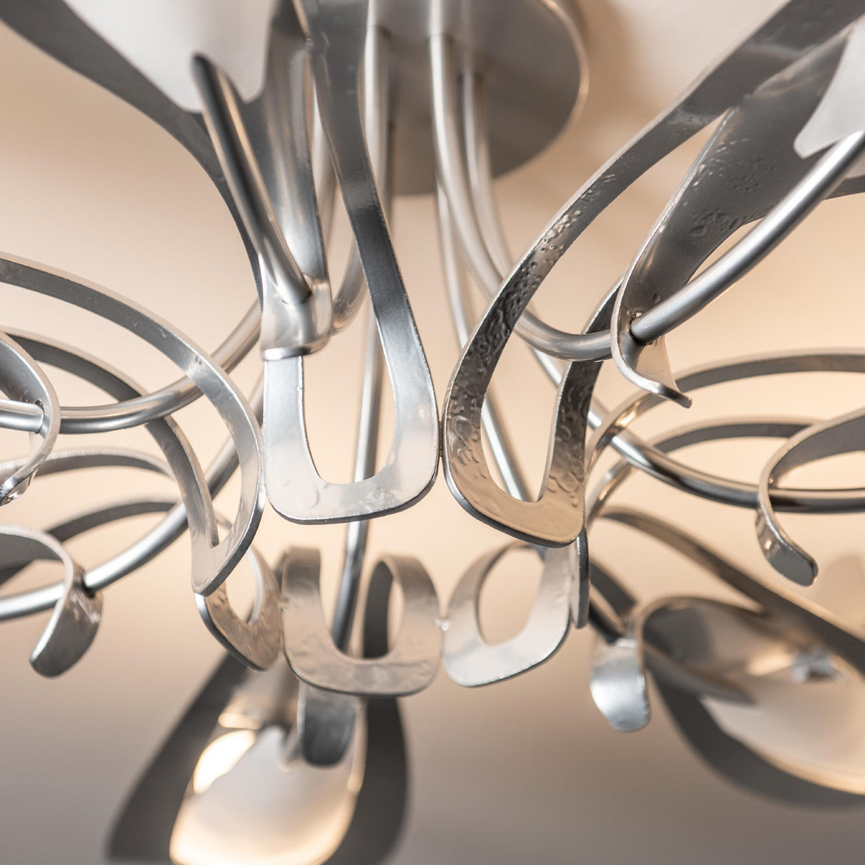 Hubbardton Forge 2025 Sterling White Art Glass (BB) Parasol 7-Light Semi-Flush