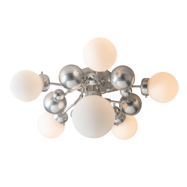 Hubbardton Forge 2025 Sterling Opal Glass (GG) Sprig 6-Light Semi-Flush