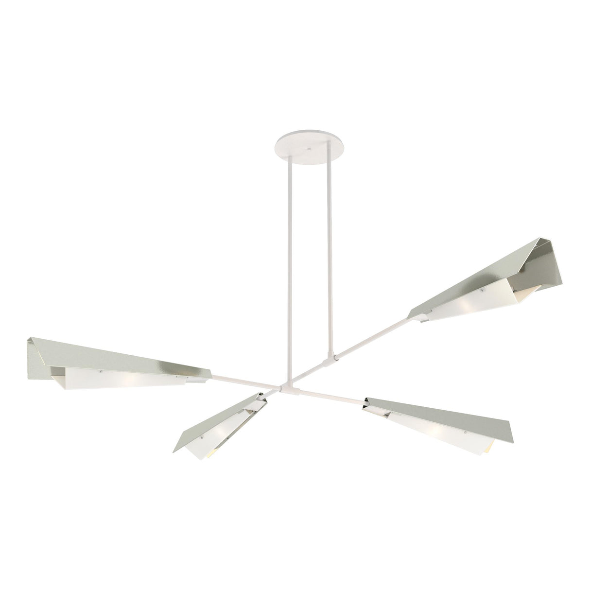 Hubbardton Forge 2024 White Sterling White Art Glass (BB) Multi Vertex Large Pendant/Semi-Flush