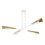 Hubbardton Forge 2024 White Modern Brass White Art Glass (BB) Multi Vertex Large Pendant/Semi-Flush