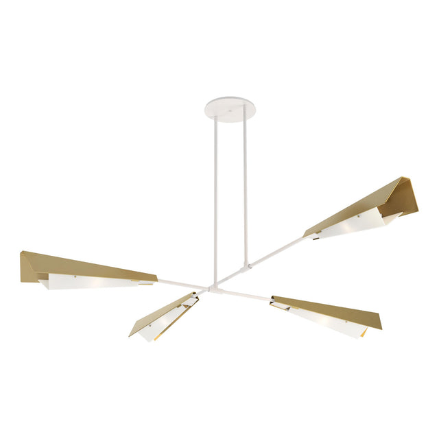 Hubbardton Forge 2024 White Modern Brass White Art Glass (BB) Multi Vertex Large Pendant/Semi-Flush