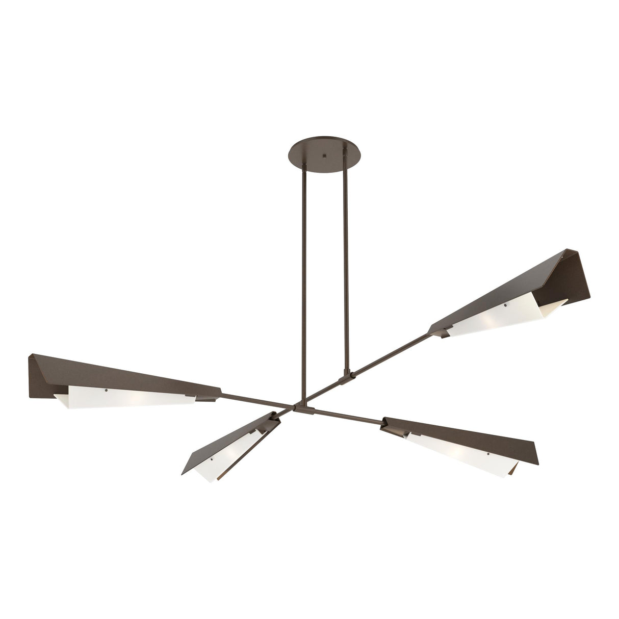 Hubbardton Forge 2024 Bronze Bronze White Art Glass (BB) Multi Vertex Large Pendant/Semi-Flush