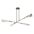 Hubbardton Forge 2024 Bronze Sterling White Art Glass (BB) Multi Vertex Large Pendant/Semi-Flush