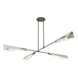 Hubbardton Forge 2024 Bronze Sterling White Art Glass (BB) Multi Vertex Large Pendant/Semi-Flush