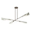Hubbardton Forge 2024 Bronze Sterling White Art Glass (BB) Multi Vertex Large Pendant/Semi-Flush