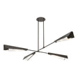 Hubbardton Forge 2024 Dark Smoke Dark Smoke White Art Glass (BB) Multi Vertex Large Pendant/Semi-Flush