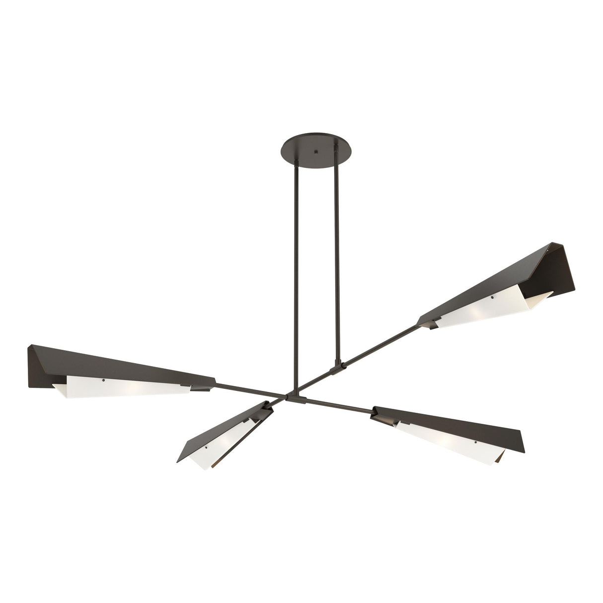 Hubbardton Forge 2024 Dark Smoke Dark Smoke White Art Glass (BB) Multi Vertex Large Pendant/Semi-Flush