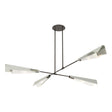 Hubbardton Forge 2024 Dark Smoke Sterling White Art Glass (BB) Multi Vertex Large Pendant/Semi-Flush