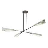 Hubbardton Forge 2024 Dark Smoke Sterling White Art Glass (BB) Multi Vertex Large Pendant/Semi-Flush