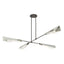 Hubbardton Forge 2024 Dark Smoke Sterling White Art Glass (BB) Multi Vertex Large Pendant/Semi-Flush
