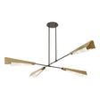 Hubbardton Forge 2024 Dark Smoke Modern Brass White Art Glass (BB) Multi Vertex Large Pendant/Semi-Flush