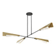 Hubbardton Forge 2024 Black Modern Brass White Art Glass (BB) Multi Vertex Large Pendant/Semi-Flush