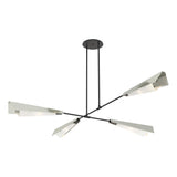 Hubbardton Forge 2024 Black Sterling White Art Glass (BB) Multi Vertex Large Pendant/Semi-Flush