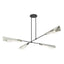 Hubbardton Forge 2024 Black Sterling White Art Glass (BB) Multi Vertex Large Pendant/Semi-Flush