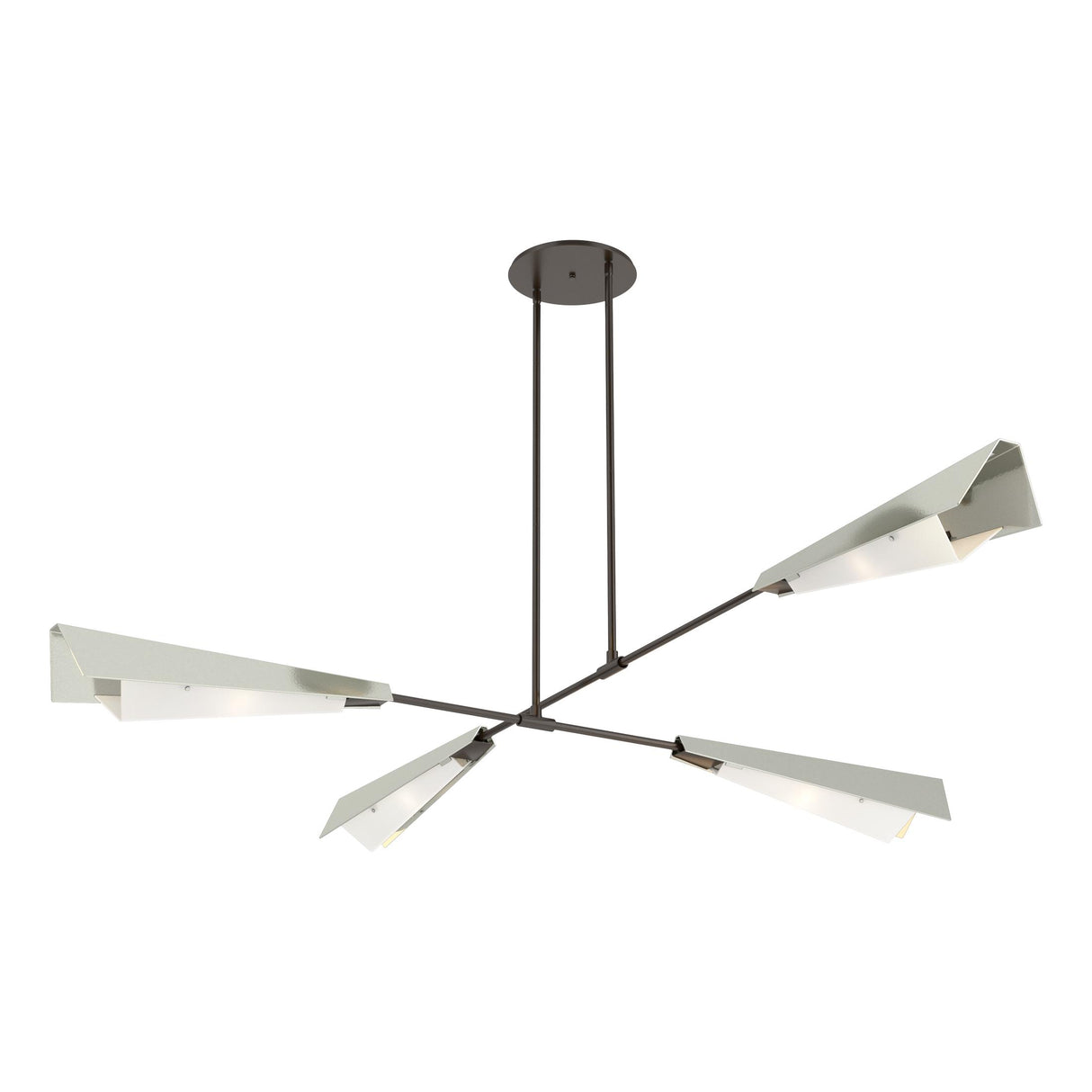 Hubbardton Forge 2024 Oil Rubbed Bronze Sterling White Art Glass (BB) Multi Vertex Large Pendant/Semi-Flush