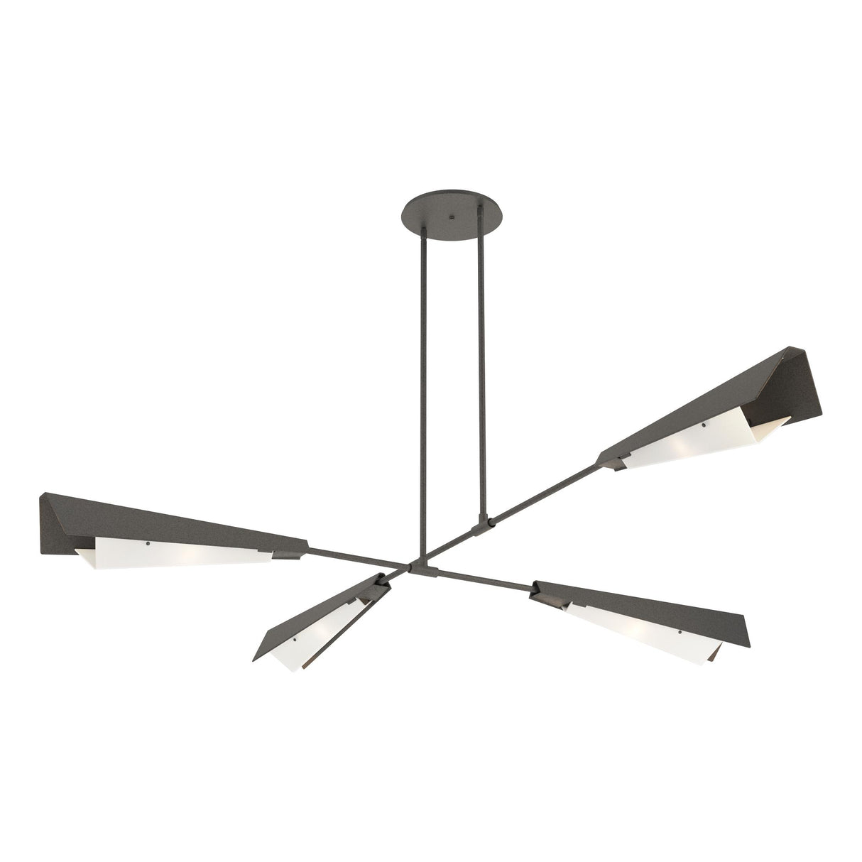 Hubbardton Forge 2024 Natural Iron Natural Iron White Art Glass (BB) Multi Vertex Large Pendant/Semi-Flush