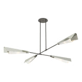 Hubbardton Forge 2024 Natural Iron Sterling White Art Glass (BB) Multi Vertex Large Pendant/Semi-Flush
