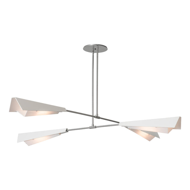 Hubbardton Forge 2024 Vintage Platinum White White Art Glass (BB) Multi Vertex Large Pendant/Semi-Flush