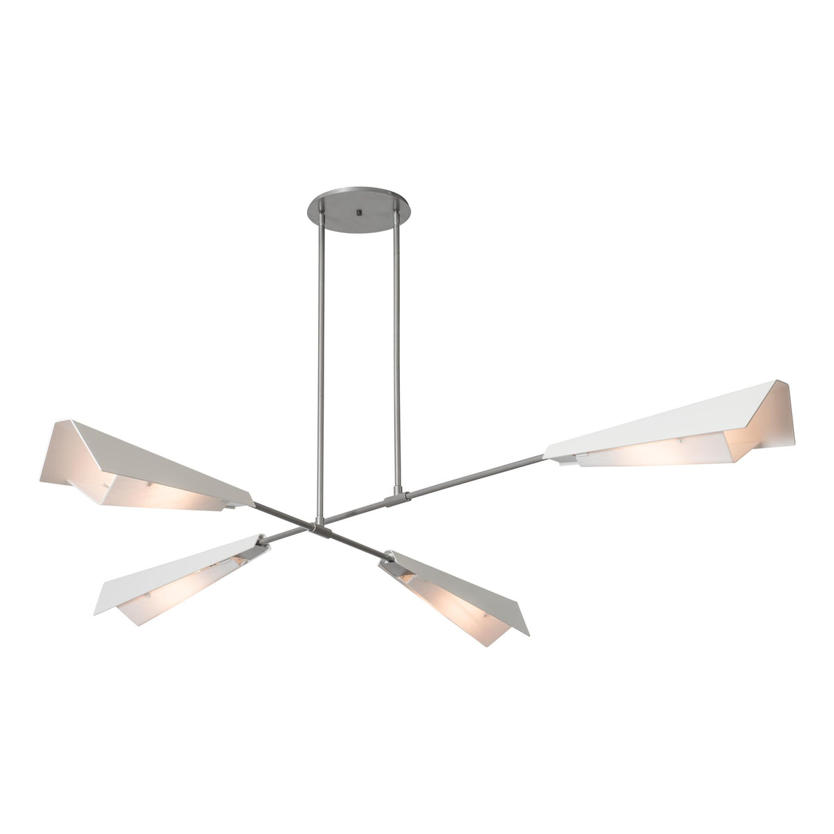 Hubbardton Forge 2024 Vintage Platinum White White Art Glass (BB) Multi Vertex Large Pendant/Semi-Flush