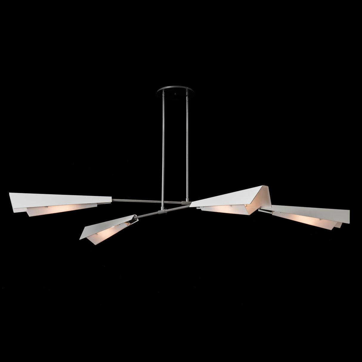 Hubbardton Forge 2024 Vintage Platinum White White Art Glass (BB) Multi Vertex Large Pendant/Semi-Flush