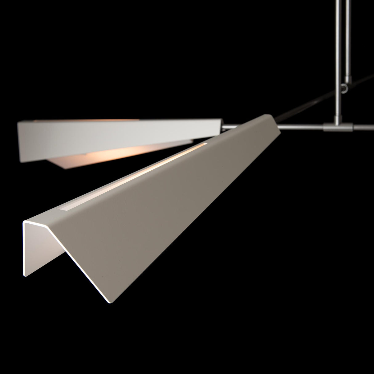 Hubbardton Forge 2024 Vintage Platinum White White Art Glass (BB) Multi Vertex Large Pendant/Semi-Flush