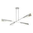 Hubbardton Forge 2024 Vintage Platinum Vintage Platinum White Art Glass (BB) Multi Vertex Large Pendant/Semi-Flush