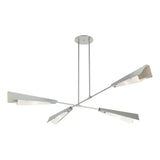 Hubbardton Forge 2024 Vintage Platinum Vintage Platinum White Art Glass (BB) Multi Vertex Large Pendant/Semi-Flush