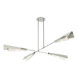 Hubbardton Forge 2024 Vintage Platinum Sterling White Art Glass (BB) Multi Vertex Large Pendant/Semi-Flush