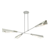 Hubbardton Forge 2024 Vintage Platinum Sterling White Art Glass (BB) Multi Vertex Large Pendant/Semi-Flush