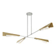 Hubbardton Forge 2024 Vintage Platinum Modern Brass White Art Glass (BB) Multi Vertex Large Pendant/Semi-Flush