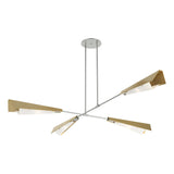Hubbardton Forge 2024 Vintage Platinum Modern Brass White Art Glass (BB) Multi Vertex Large Pendant/Semi-Flush
