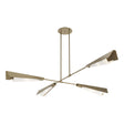 Hubbardton Forge 2024 Soft Gold Soft Gold White Art Glass (BB) Multi Vertex Large Pendant/Semi-Flush