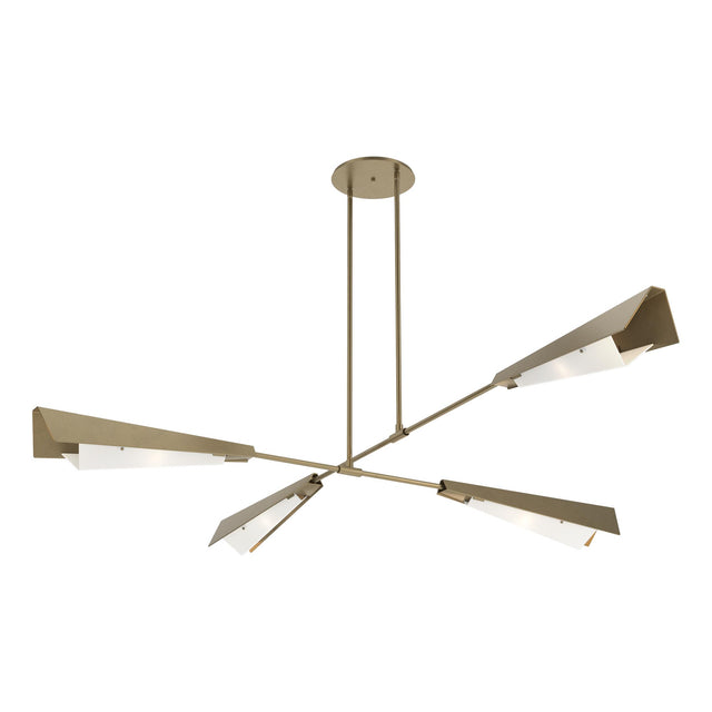 Hubbardton Forge 2024 Soft Gold Soft Gold White Art Glass (BB) Multi Vertex Large Pendant/Semi-Flush