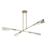 Hubbardton Forge 2024 Soft Gold Sterling White Art Glass (BB) Multi Vertex Large Pendant/Semi-Flush