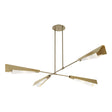 Hubbardton Forge 2024 Soft Gold Modern Brass White Art Glass (BB) Multi Vertex Large Pendant/Semi-Flush