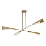 Hubbardton Forge 2024 Soft Gold Modern Brass White Art Glass (BB) Multi Vertex Large Pendant/Semi-Flush