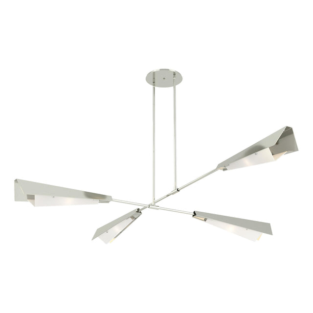 Hubbardton Forge 2024 Sterling Sterling White Art Glass (BB) Multi Vertex Large Pendant/Semi-Flush