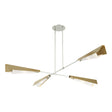 Hubbardton Forge 2024 Sterling Modern Brass White Art Glass (BB) Multi Vertex Large Pendant/Semi-Flush