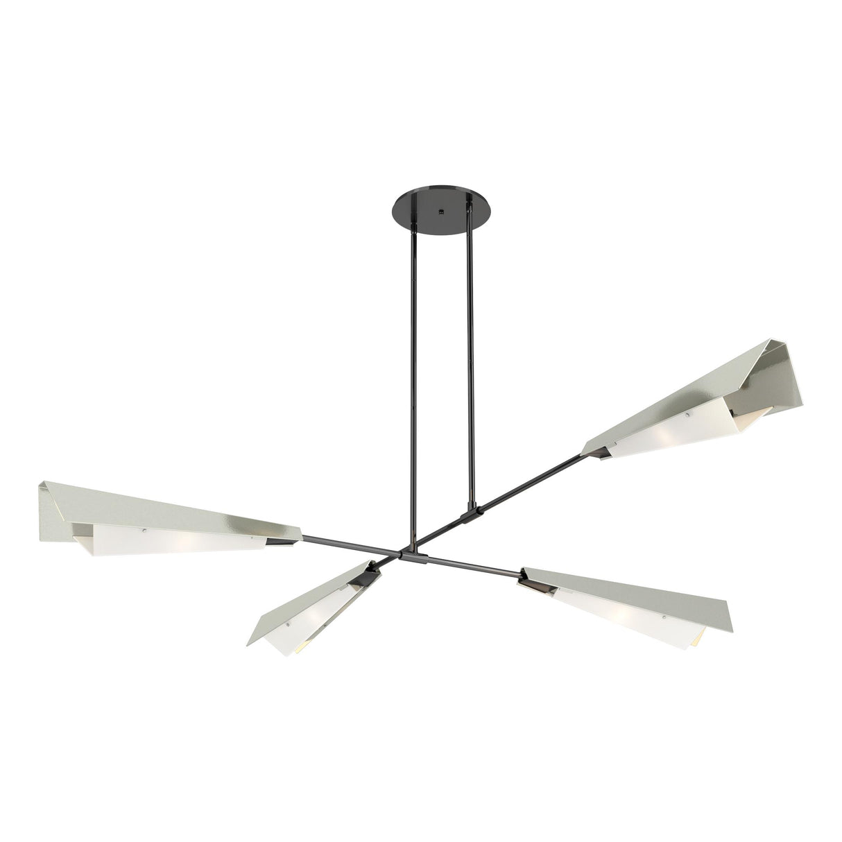 Hubbardton Forge 2024 Ink Sterling White Art Glass (BB) Multi Vertex Large Pendant/Semi-Flush