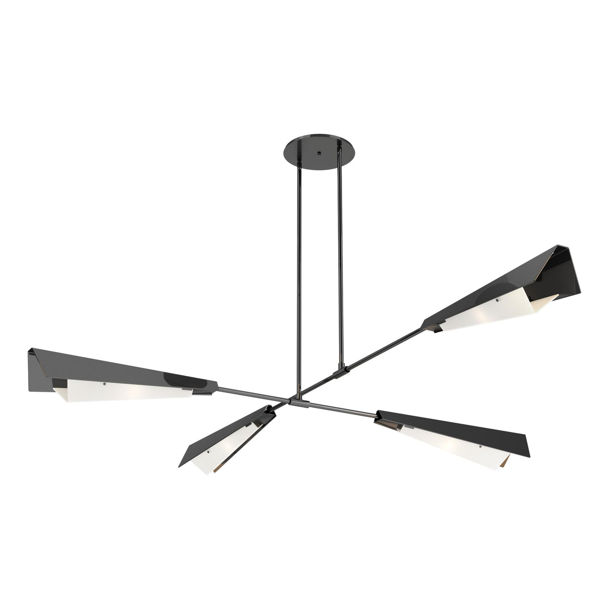 Hubbardton Forge 2024 Ink Ink White Art Glass (BB) Multi Vertex Large Pendant/Semi-Flush