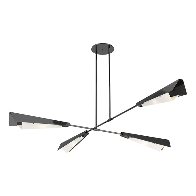 Hubbardton Forge 2024 Ink Ink White Art Glass (BB) Multi Vertex Large Pendant/Semi-Flush