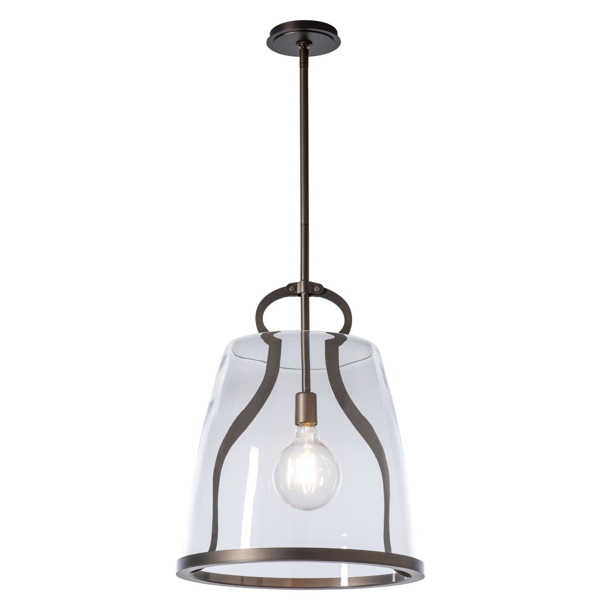 Hubbardton Forge 2025 Dark Smoke Clear Glass (ZM) Multi Caliper Large Pendant