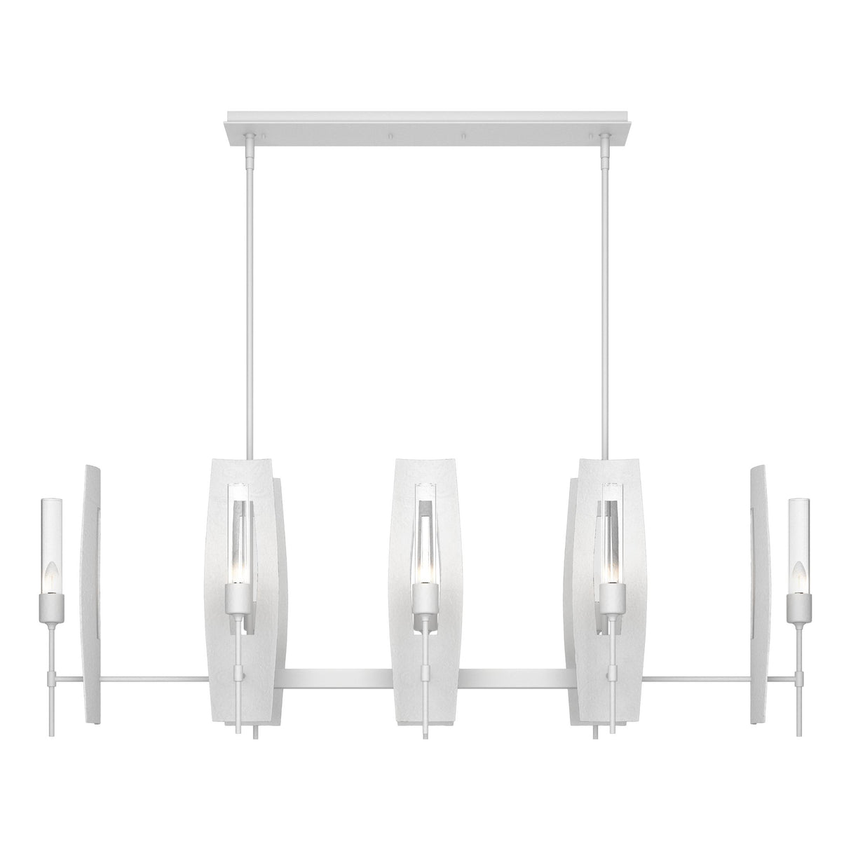 Hubbardton Forge 2024 White Clear Glass (ZM) Multi Passage 8-Light Pendant