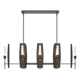 Hubbardton Forge 2024 Bronze Frosted Glass (FD) Multi Passage 8-Light Pendant