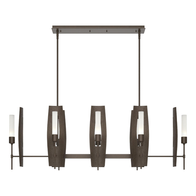 Hubbardton Forge 2024 Bronze Frosted Glass (FD) Multi Passage 8-Light Pendant