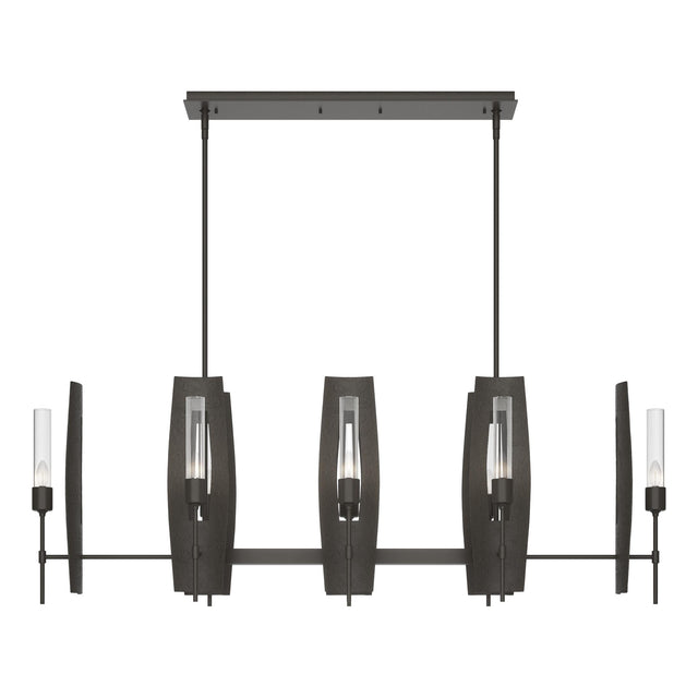 Hubbardton Forge 2024 Dark Smoke Clear Glass (ZM) Multi Passage 8-Light Pendant