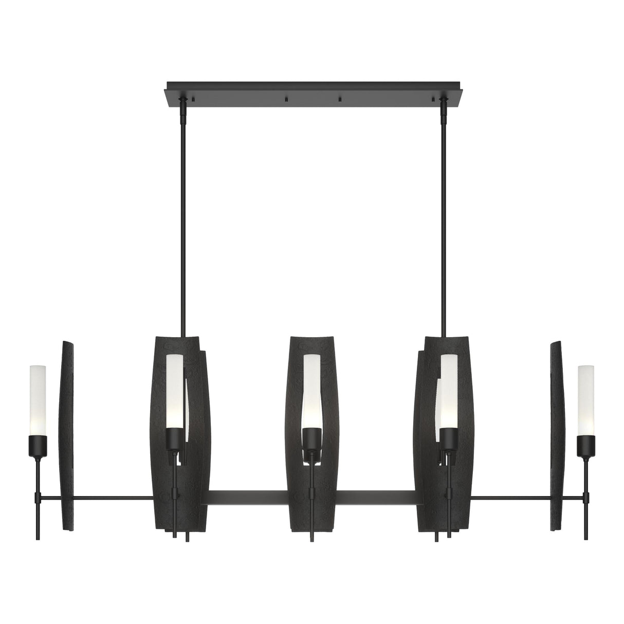 Hubbardton Forge 2024 Black Frosted Glass (FD) Multi Passage 8-Light Pendant