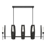 Hubbardton Forge 2024 Black Frosted Glass (FD) Multi Passage 8-Light Pendant