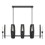 Hubbardton Forge 2024 Black Clear Glass (ZM) Multi Passage 8-Light Pendant